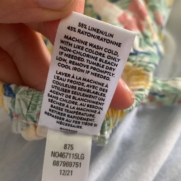 Nordstrom Kids Matching Family Moments Tie Shoulders size 2 linen blend jumpsuit - Picture 6 of 9